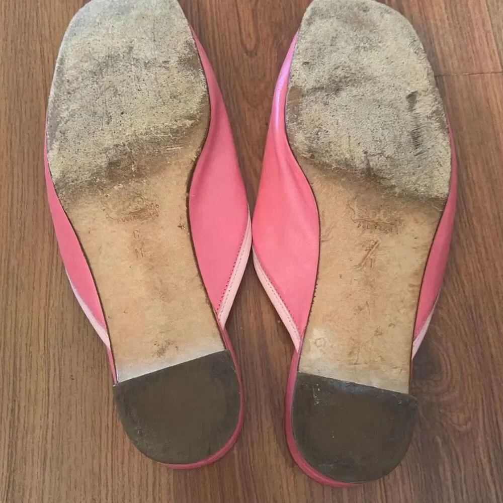 Lily Pulitzer Vintage pink leather mule flats 8